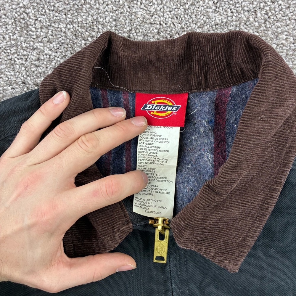 Vintage Dickies Eisenhower Detroit Jacket Mens 2XL Black Canvas Blanket Lined - Picture 3 of 6